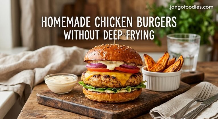 Homemade Chicken Burgers Without Deep Frying – Crispy, Juicy, and Easy to Make