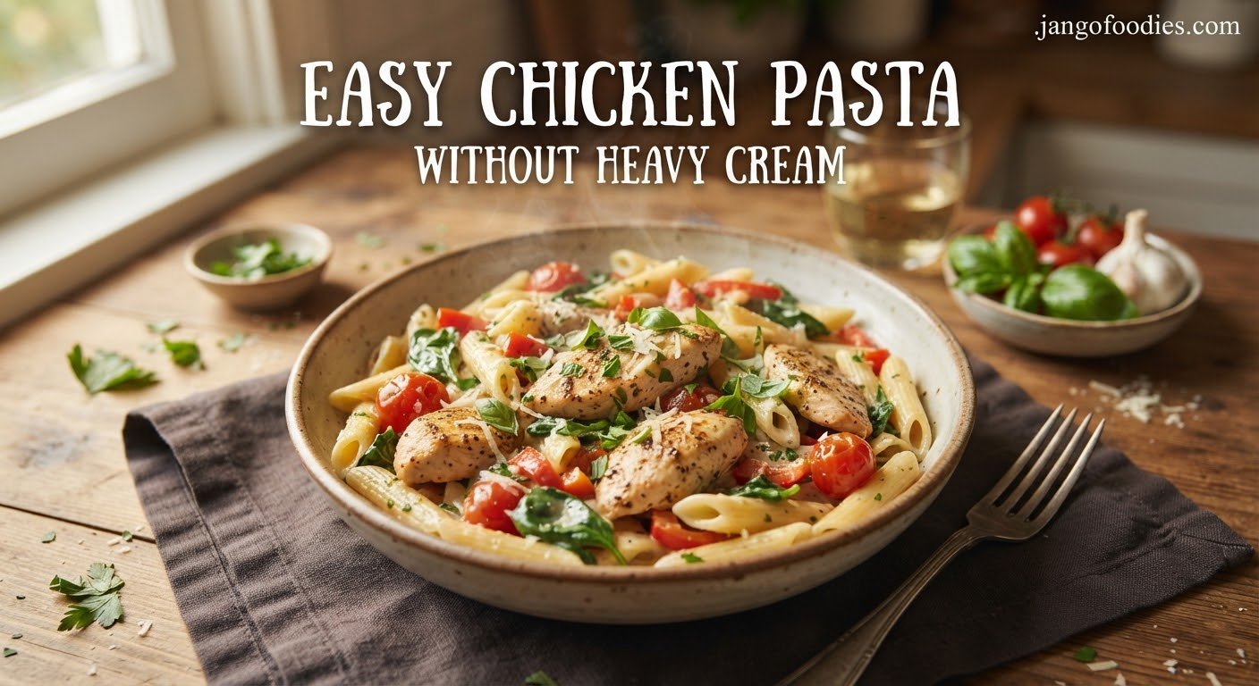 Easy Chicken Pasta Without Heavy Cream (Creamy, Delicious & Easy)